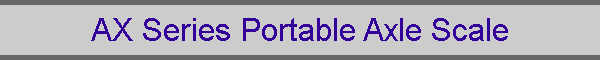AX Series Portable Axle Scale